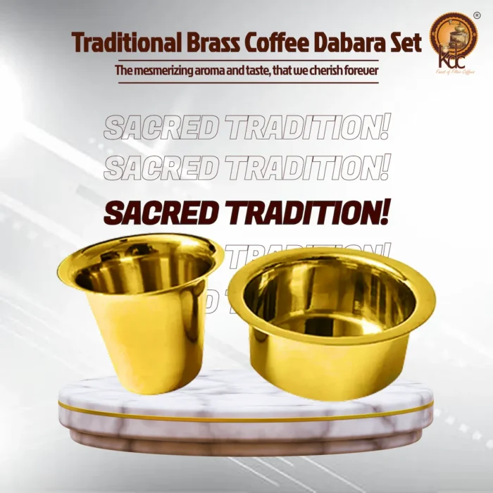 Traditional coffee pure brass dabara set for South Indian filter coffee serving – Kumbakonam Degree Coffee davara tumbler set