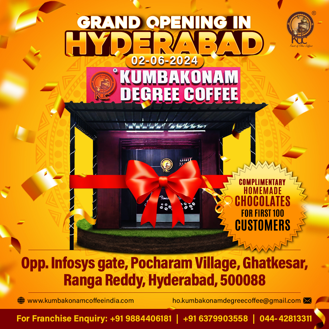 new kumbakonam degree coffee shop opened in Hyderabad