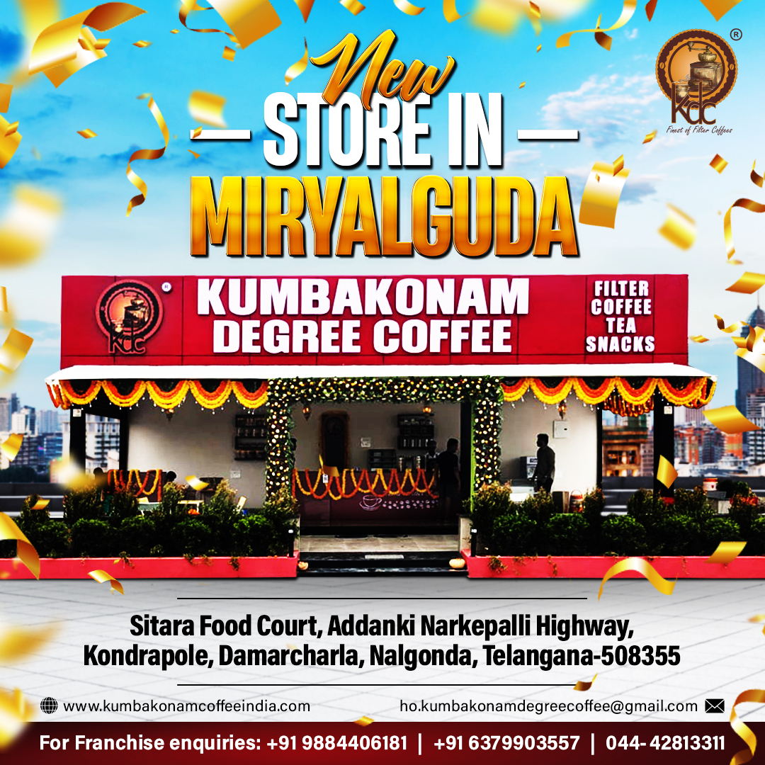 new kumbakonam degree coffee shop opened in Miryalguda