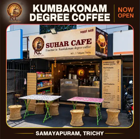 Suhar Cafe Kumbakonam Degree Coffee franchise outlet in Samayapuram, Trichy