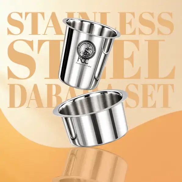 Premium Stainless Steel Dabara Set - Kumbakonam Degree Coffee